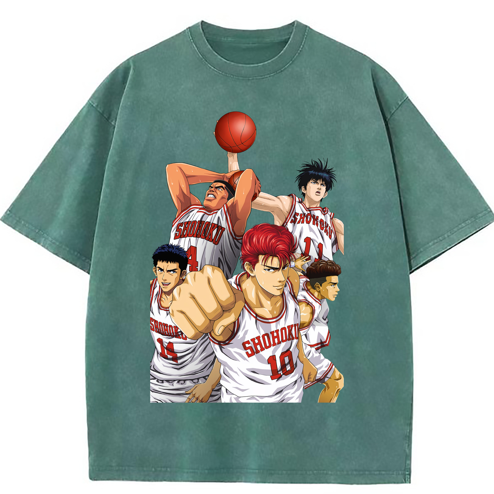（画像用） SLAM DUNK／スラムダンク 綿100% ヴィンテージ風 半袖Tシャツ（フロントプリント）